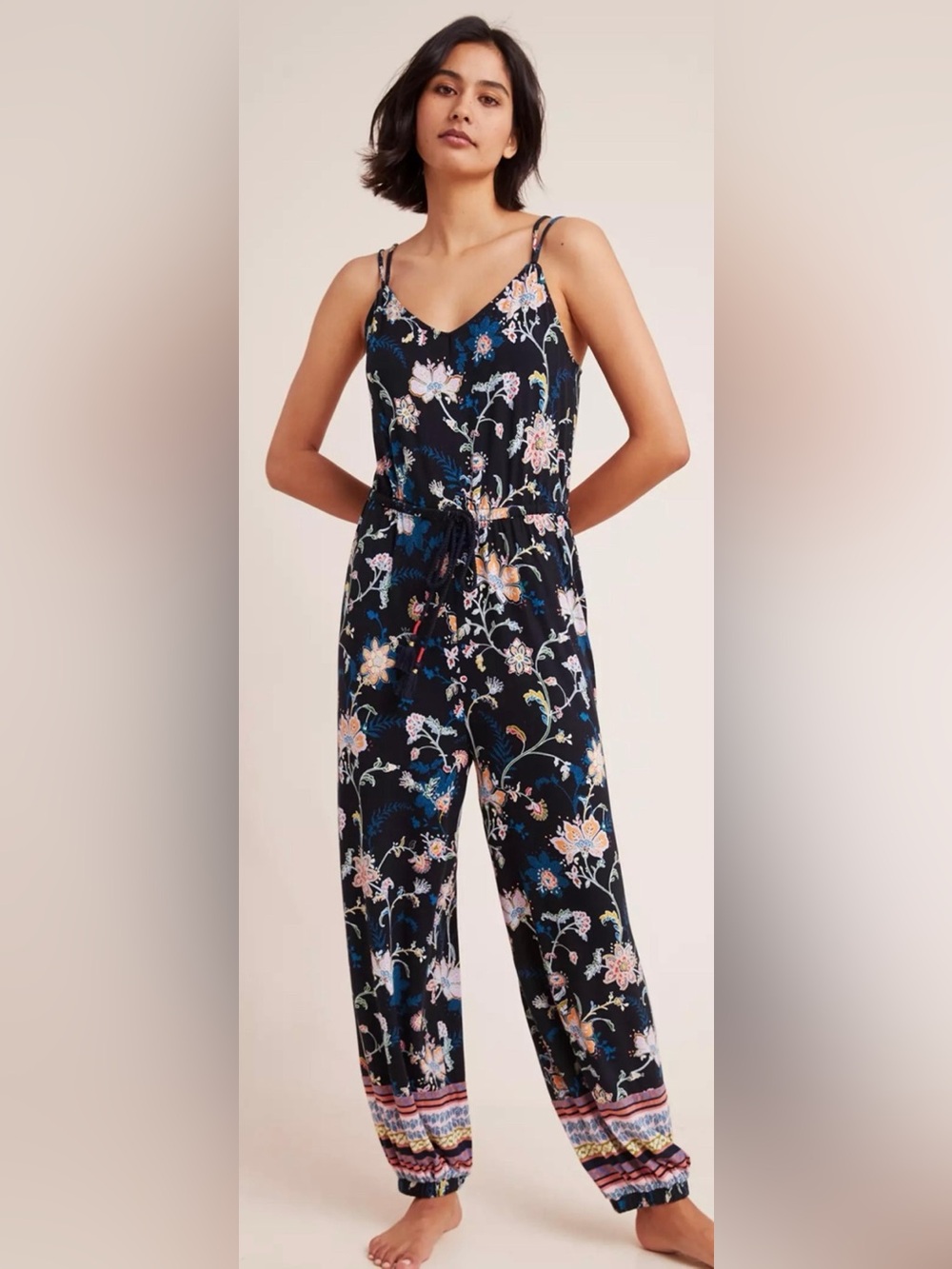 Anthropologie Luka Jogger Jumpsuit Floral Size M